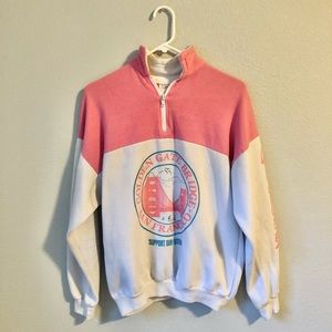 Old school pink half zip